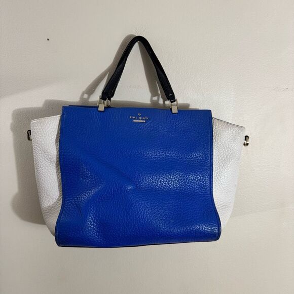 Kate Spade Chelsea Square Hayden Deep Blue White Black MISSING CROSSBODY STRAP - Picture 3 of 12